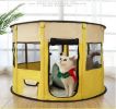 Portable Pet Soft Playpen, Pop up Tent Indoor & Outdoor Use Durable Paw Kennel Cage, Waterproof Bottom Removable Top Puppy Pen