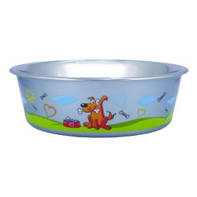 Multi Print Stainless Steel Dog Bowl By Boomer N Chaser-Set of 4 (SKU: BNC-10007-4)