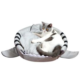 Shark Shape House Beds Tent Mat Small Dog Cat Puppy Beds Soft Dog House For Large Dogs Beds (Color: Grey, size: 58x58x50 cm)