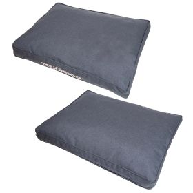 Touchdog Â® 'Hushky' Water-Resistant Premium Rectangular Raised Dog Mat (Color: Charcoal Grey)