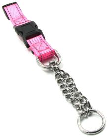 Pet Life Â® 'Tutor-Sheild' Martingale Safety and Training Chain Dog Collar (Color: Pink)