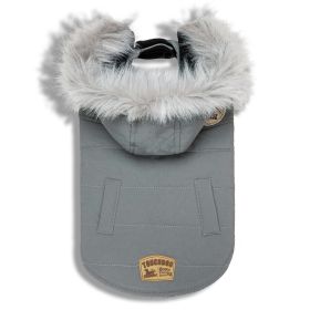 Touchdog Â® 'Eskimo-Swag' Duck-Down Parka Dog Coat (Color: Grey)