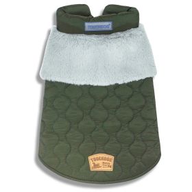 Touchdog Â® 'Furrost-Bite' Fur and Fleece Fashion Dog Jacket (Color: Green)
