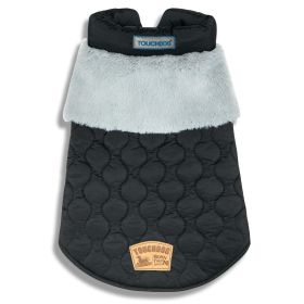 Touchdog Â® 'Furrost-Bite' Fur and Fleece Fashion Dog Jacket (Color: Black)