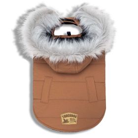 Touchdog Â® 'Eskimo-Swag' Duck-Down Parka Dog Coat (Color: Brown)
