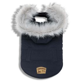 Touchdog 'Eskimo-Swag' Duck-Down Parka Dog Coat (Color: navy, size: X-Small)