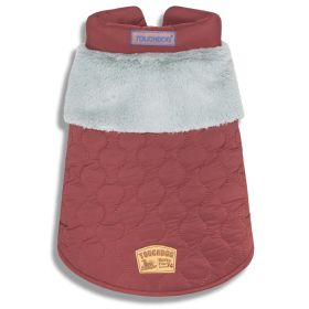 Touchdog Â® 'Furrost-Bite' Fur and Fleece Fashion Dog Jacket (Color: Red)