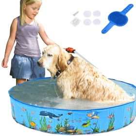 l Foldable Dog Pet Bath Pool Collapsible Dog Pet Pool Bathing Tub Kiddie Pool for Dogs Cats and Kids pet poo (Warehouse: GA02)