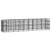 Outdoor Dog Kennel with Roof Steel 198.4 ftÂ²