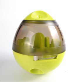 Dog Food Balls Tumbler Pet Puppy Feeder Dispenser Bowl Toy Leak Food Interactive Pet Tumbler Feeder Food Automatic Dispenser Bowl Interactive Balls (Color: Green)