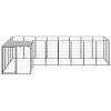 Dog Kennel Black 65.1 ftÂ² Steel