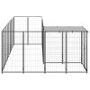 Dog Kennel Black 65.1 ftÂ² Steel
