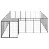 Dog Kennel Black 169.3 ftÂ² Steel