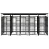 Outdoor Dog Kennel with Roof Steel 99.2 ftÂ²